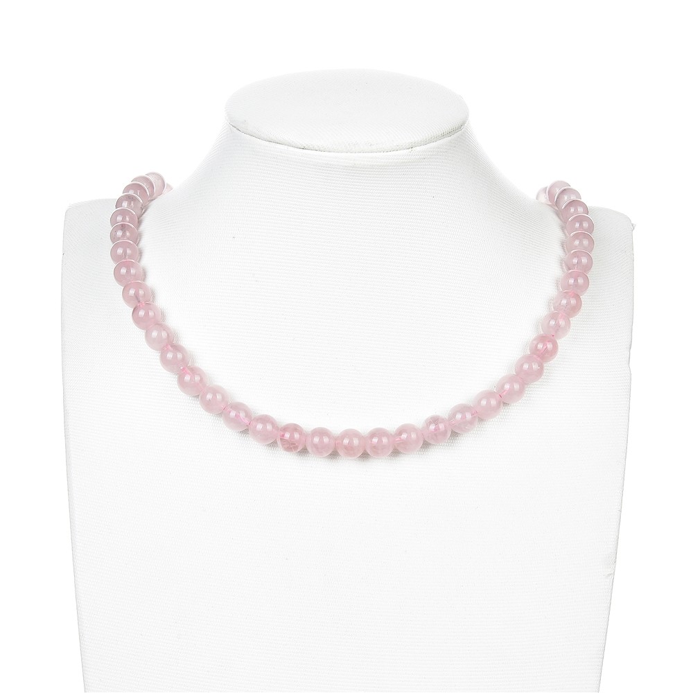 Rang de collier boules, Quartz rose A+ (semi-transparent), 08mm | Marco Schreier