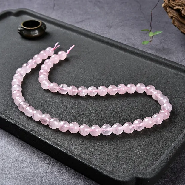 Rang de collier boules, Quartz rose (semi-transparent), 08mm | Marco Schreier