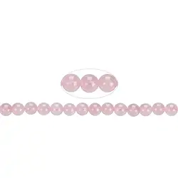 141330100721 Rang de collier boules, Quartz rose A+ (semi-transparent), 08mm | Marco Schreier
