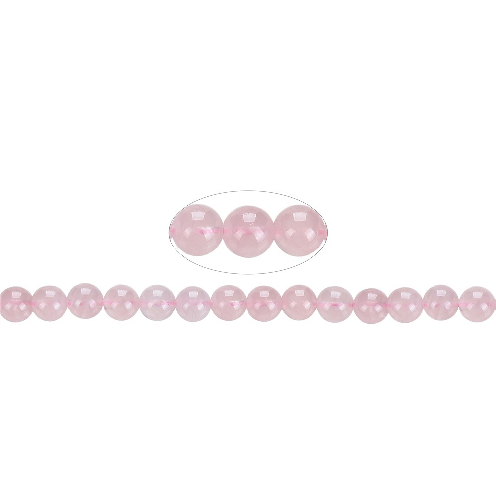 Rang de collier boules, Quartz rose A+ (semi-transparent), 08mm | Marco Schreier
