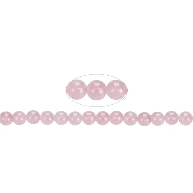 Cuentas de piedras preciosas, Cuarzo rosa A+ (semitransparente), 08mm | Marco Schreier