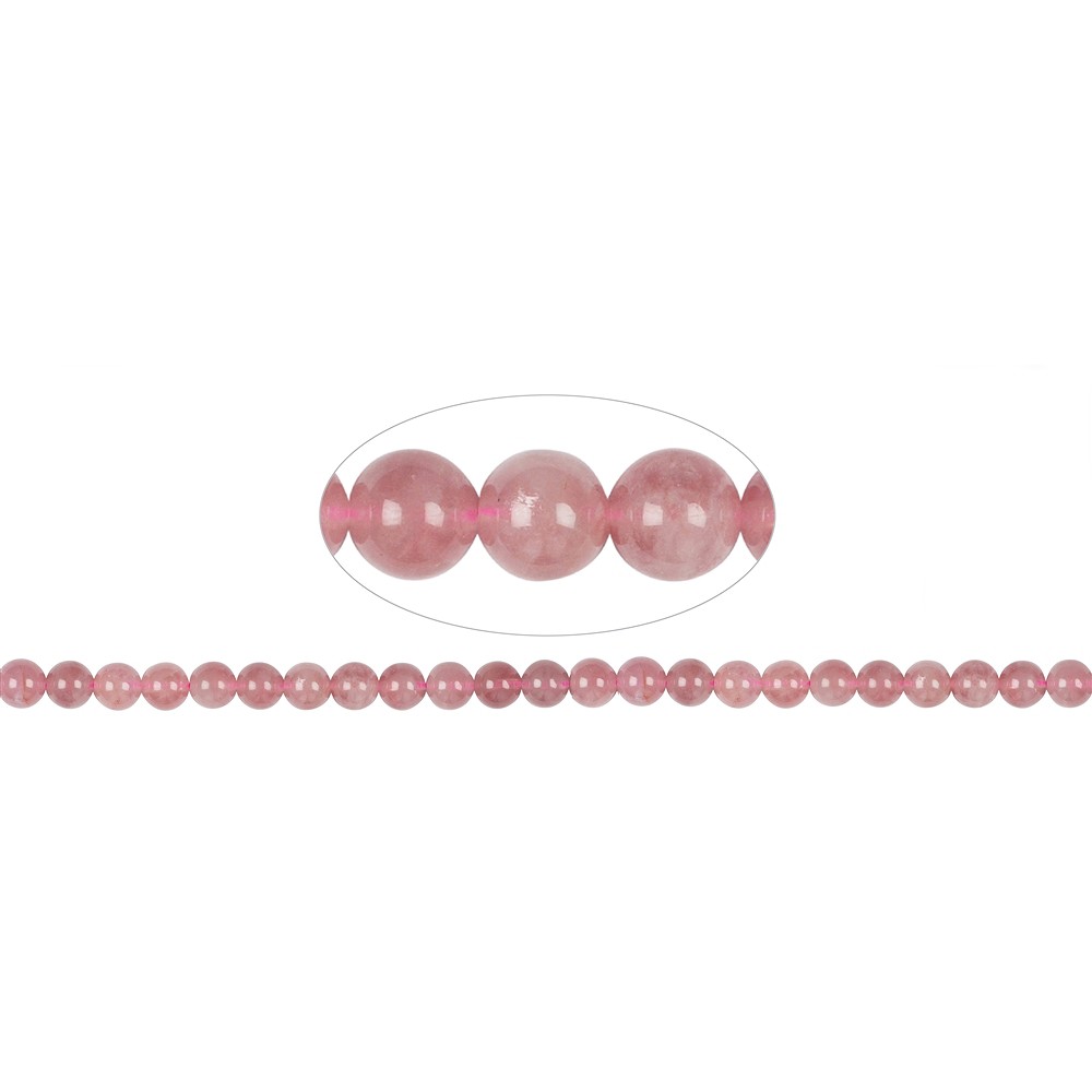 Rang de collier boules, Quartz rose (Madagascar), 08mm | Marco Schreier