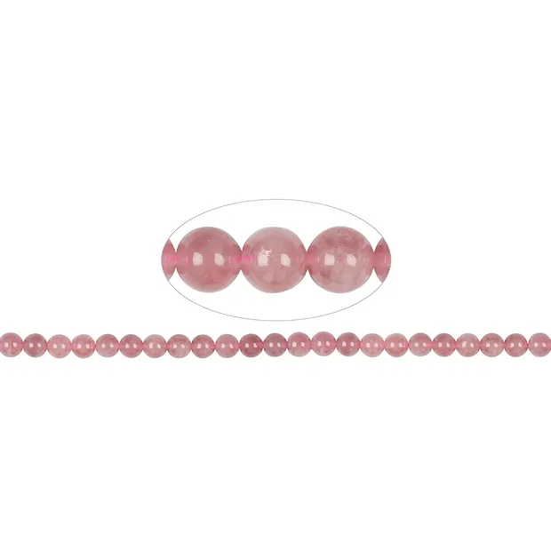 Rang de collier boules, Quartz rose (Madagascar), 08mm | Marco Schreier