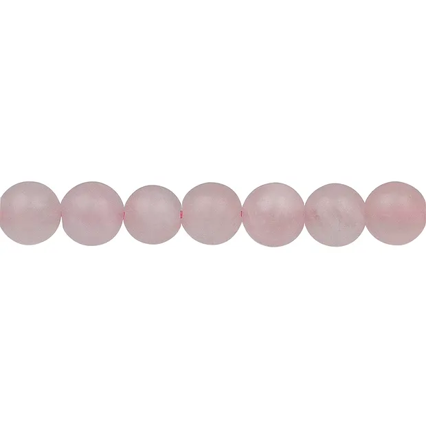String Beads, Rose Quartz, matt, 10mm (39 cm) | wholesaler gems & healing stones