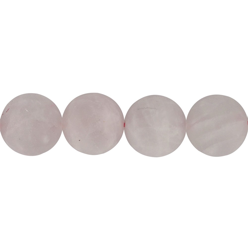 String Beads, Rose Quartz, matt, 16mm | wholesale gems, healing stones & jewelry