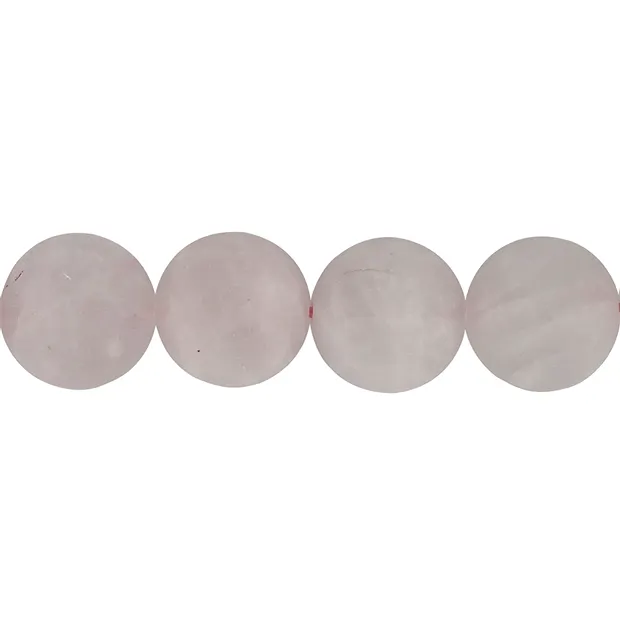 String Beads, Rose Quartz, matt, 16mm | wholesale gems, healing stones & jewelry