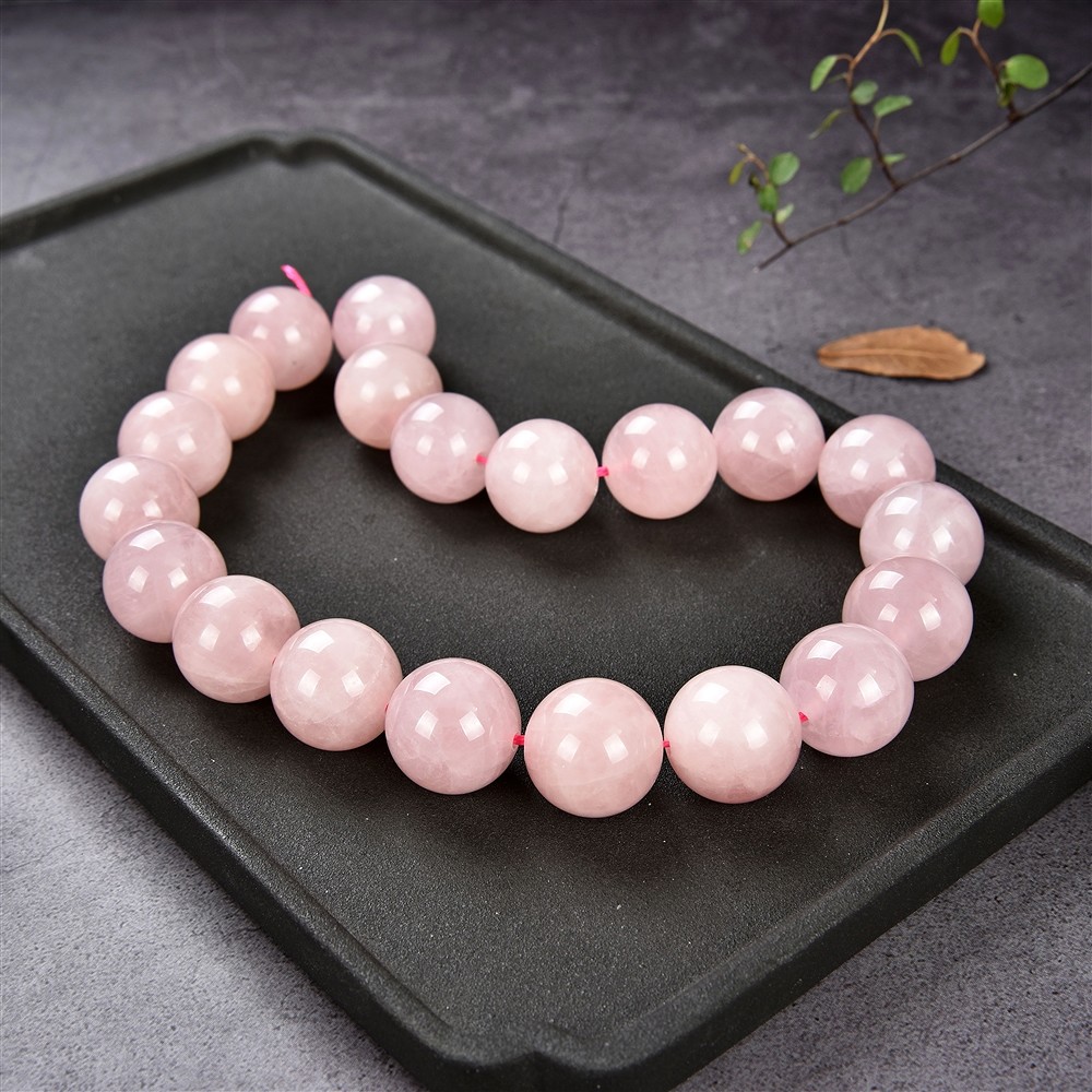 Cuentas de piedras preciosas, Cuarzo rosa, 20mm | Marco Schreier