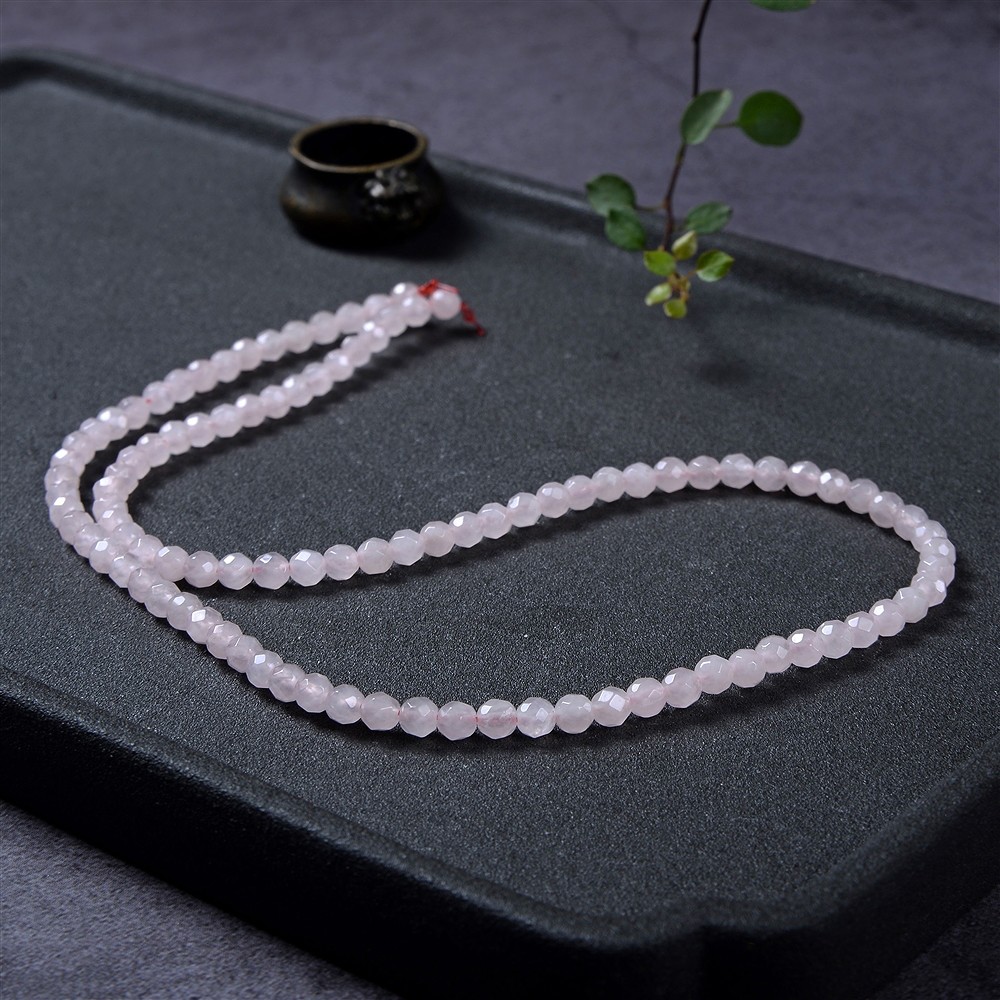 Rang de collier boules, Quartz rose, à facettes, 04mm | Marco Schreier