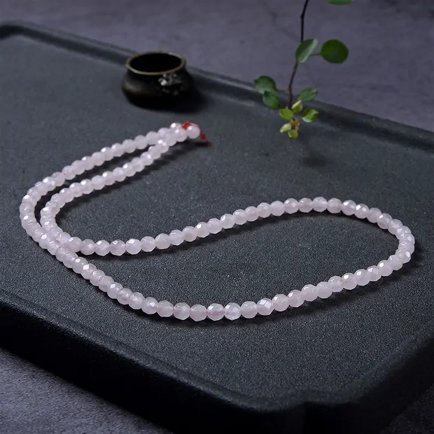 String Beads, Rose Quartz, faceted, 04mm | wholesaler gems & healing stones