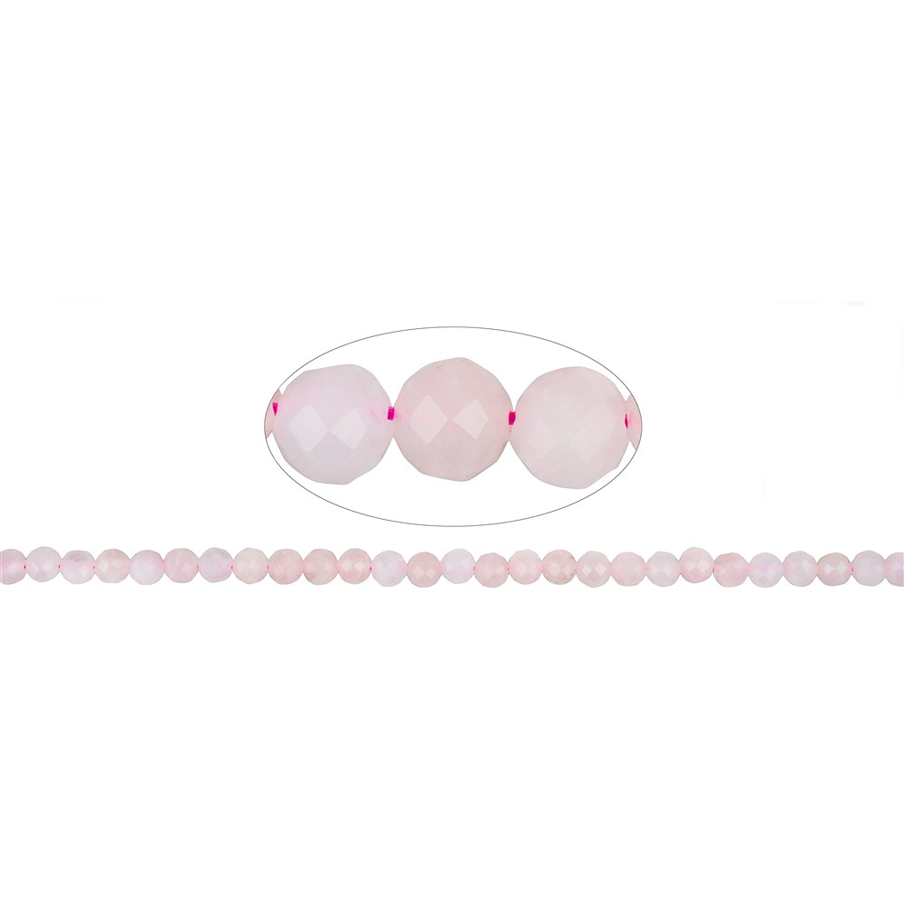 Filo di perline, Quarzo rosa, sfaccettato, 06 mm | Marco Schreier