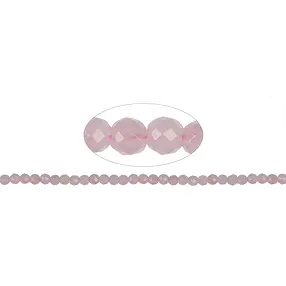 Strang Kugeln, Rosenquarz, facettiert, 08mm | Edelsteine, Heilsteine & Schmuck