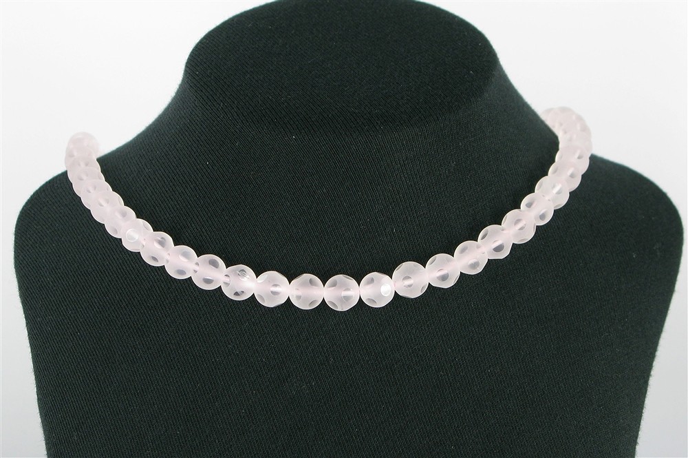 String Beads "Window", Rose Quartz A, 08mm | wholesaler gems & healing stones