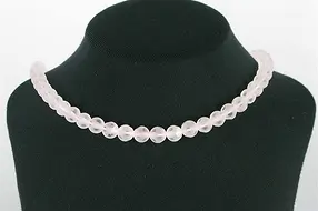 Rang de collier boules "fenêtre", Quartz rose A, 08mm | Marco Schreier