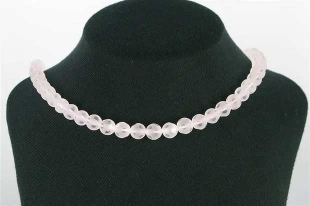 Strang Kugeln "Fenster", Rosenquarz A, 08mm | Edelsteine, Heilsteine & Schmuck