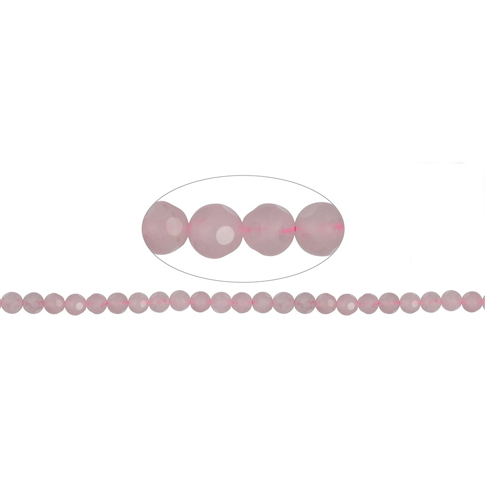 String Beads "Window", Rose Quartz A, 08mm | wholesaler gems & healing stones