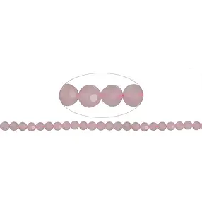 Rang de collier boules "fenêtre", Quartz rose A, 08mm | Marco Schreier