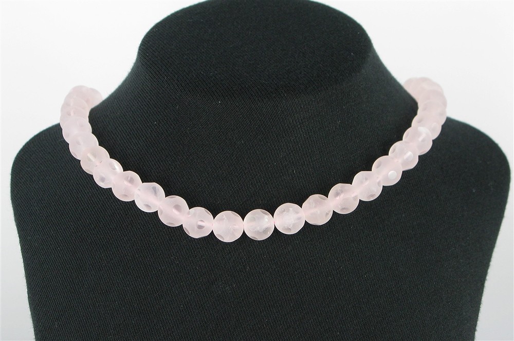 String Beads "Window", Rose Quartz A, 10mm | wholesaler gems & healing stones