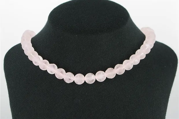 Rang de collier boules "fenêtre", Quartz rose A, 10mm | Marco Schreier