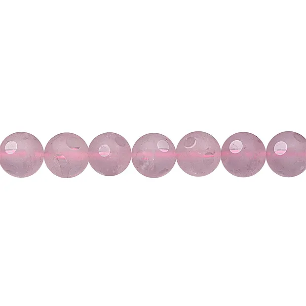 Rang de collier boules "fenêtre", Quartz rose A, 10mm | Marco Schreier