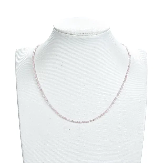String Beads, Rose Quartz, faceted, 02mm | wholesaler gems & healing stones