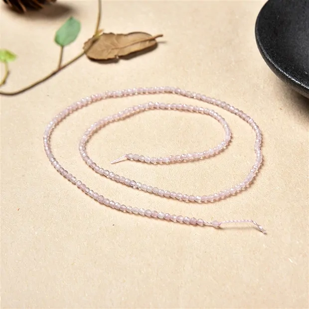 Strang Kugeln, Rosenquarz, facettiert, 02mm | Edelsteine, Heilsteine & Schmuck