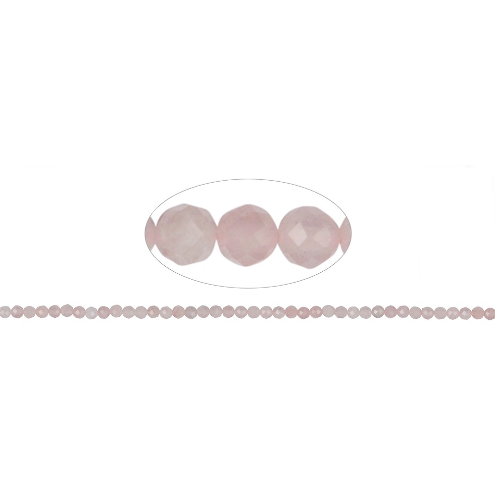 Rang de collier boules, Quartz rose, à facettes, 02mm | Marco Schreier