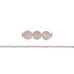 Strang Kugeln, Rosenquarz, facettiert, 02mm | Edelsteine, Heilsteine & Schmuck