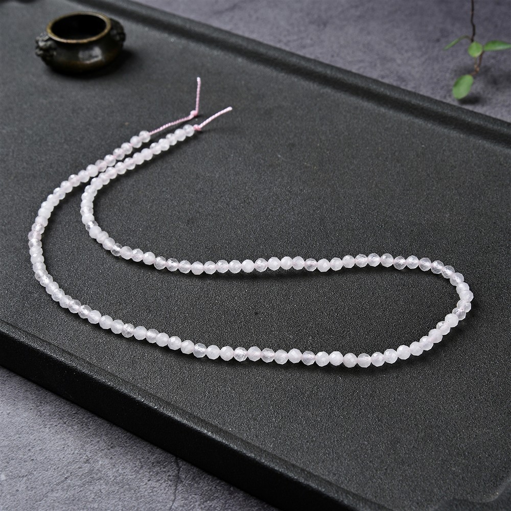 String Beads, Rose Quartz, faceted, 03mm (39cm) | gems, healing stones & jewelry