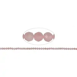 141330104820 Filo di perline, Quarzo rosa, sfaccettato, 03 mm (39 cm) | Marco Schreier