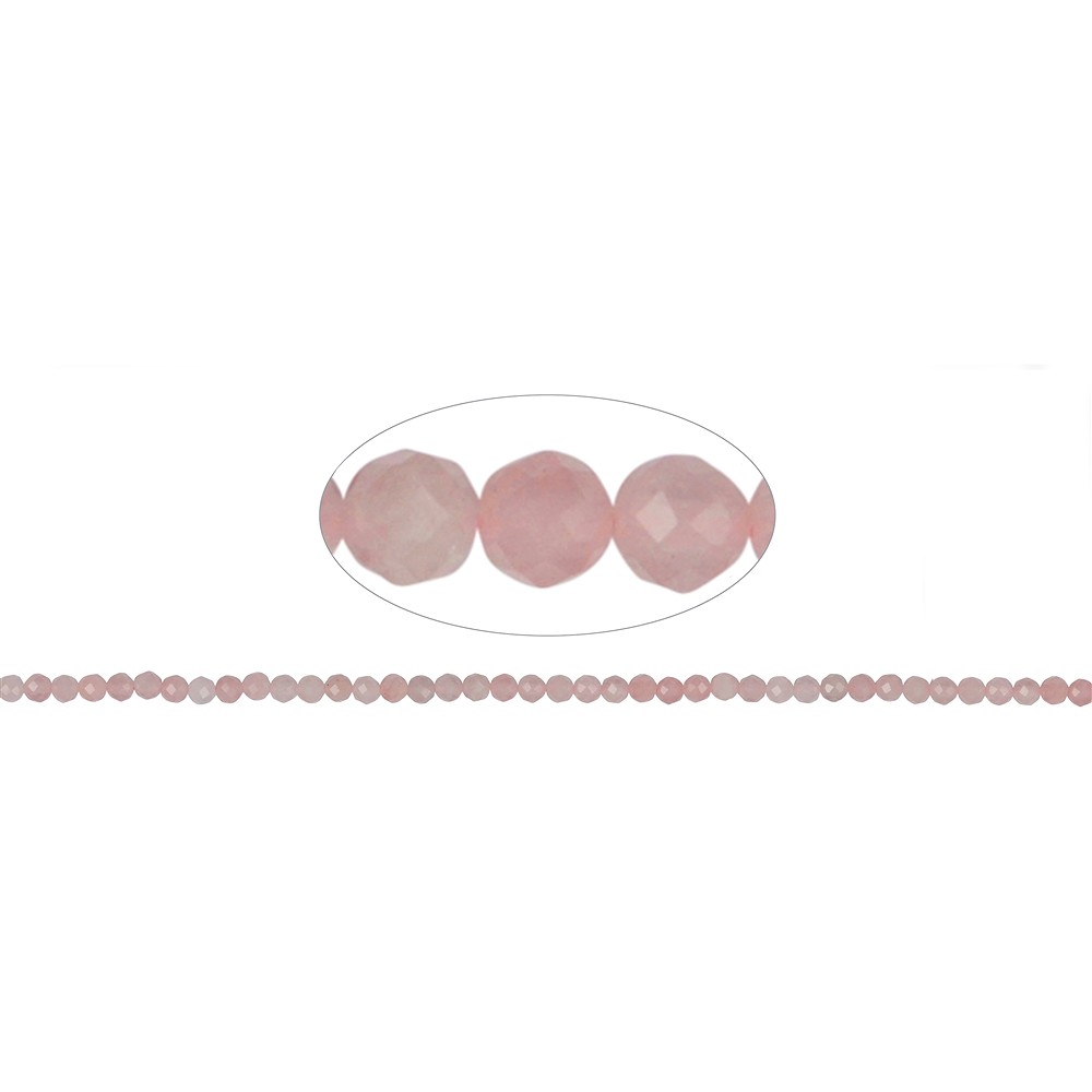 String Beads, Rose Quartz, faceted, 03mm (39cm) | gems, healing stones & jewelry