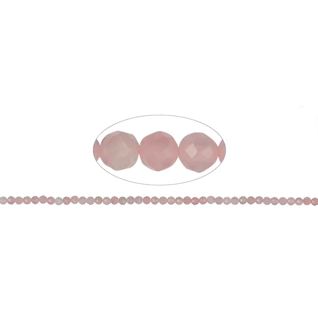 Rang de colliers boules, Quartz rose, à facettes, 03mm (39cm) | Marco Schreier