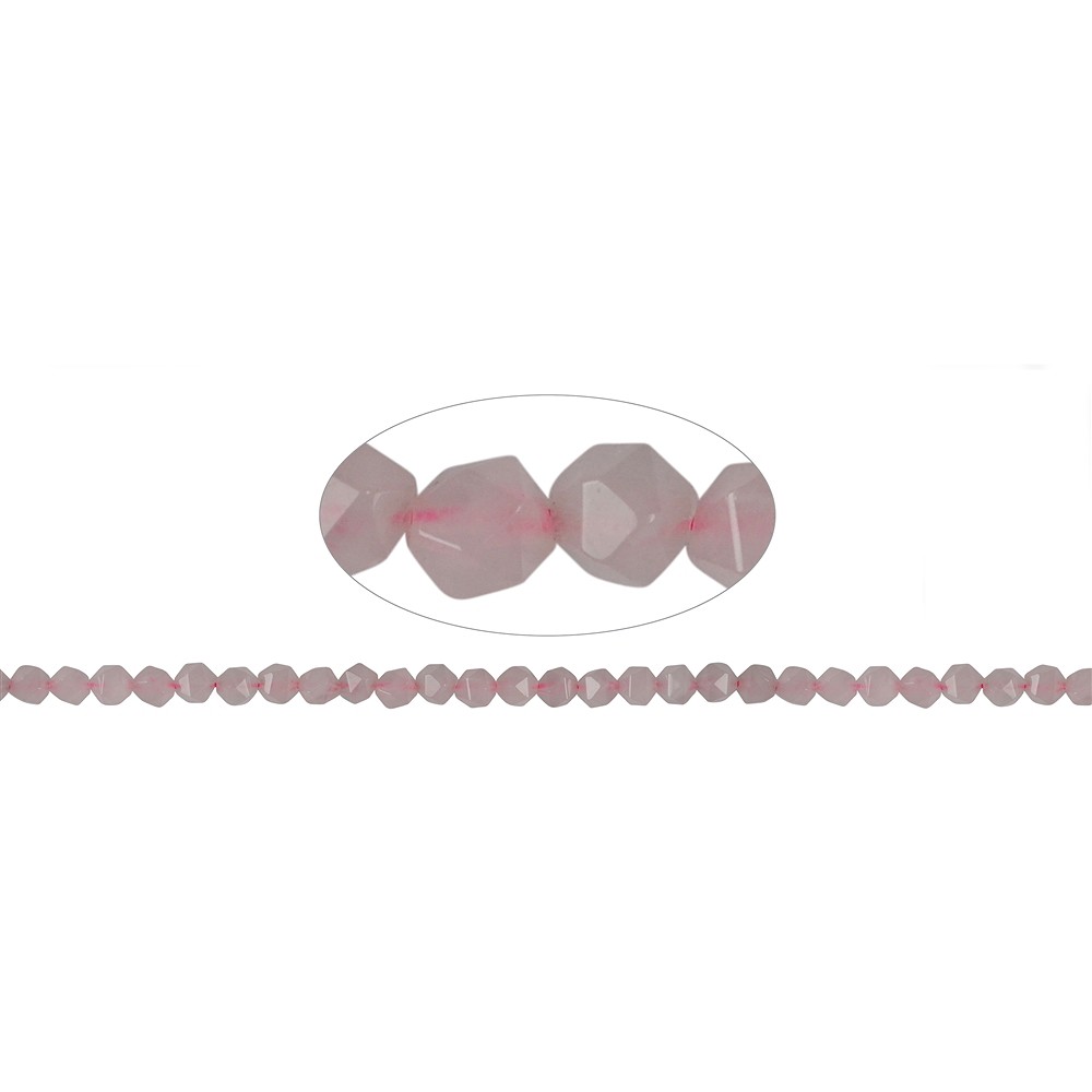 Rang de colliers boules, Quartz rose, à facettes (Starcut), 05-06mm | Marco Schreier