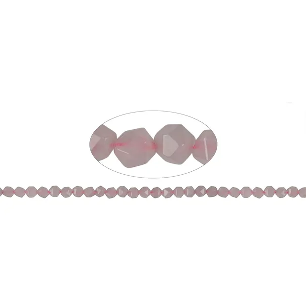 Filo di perline, Quarzo rosa, sfaccettato (Starcut), 05-06mm | Marco Schreier