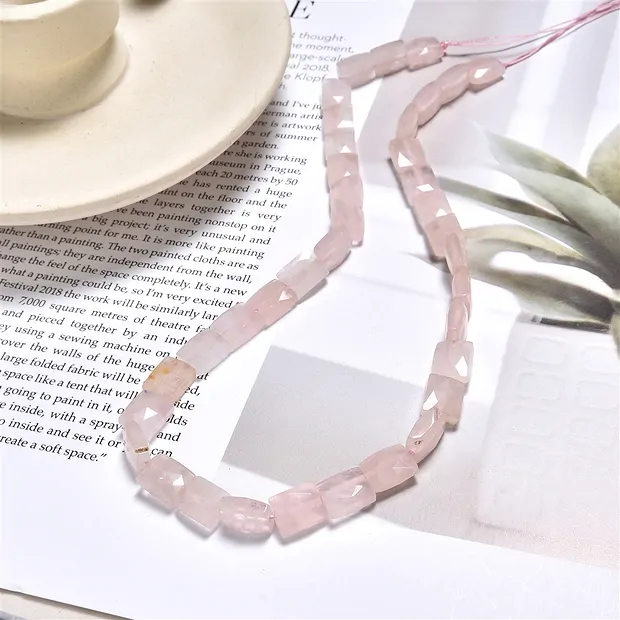 Filo rettangolare, Quarzo rosa, 10 x 8 mm, sfaccettato (39 cm) | Marco Schreier