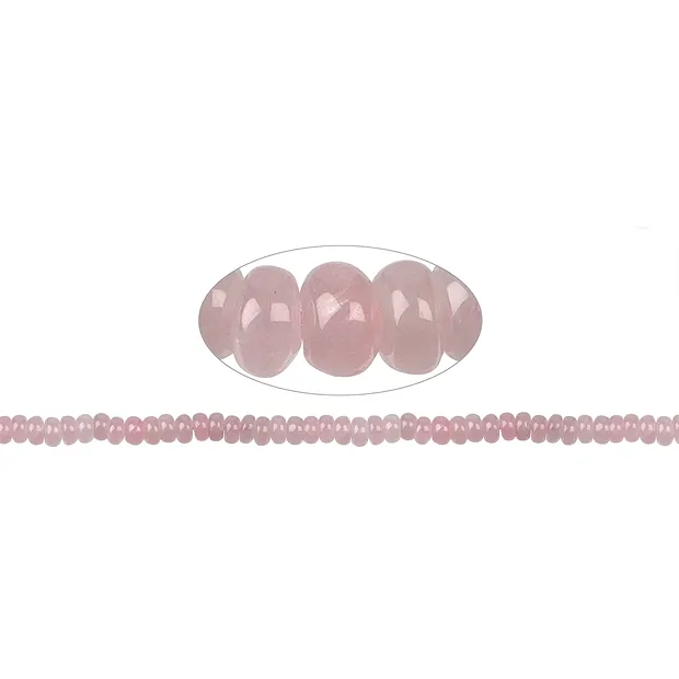 Collar de botones, Cuarzo rosa, 06mm | Marco Schreier