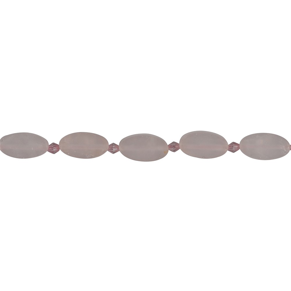 Strang Linse eckig, Rosenquarz, matt, 12 x 08mm | Marco Schreier