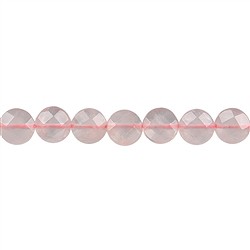 141330309920 Filo di dischi, Quarzo rosa, sfaccettato, 10 mm | Marco Schreier