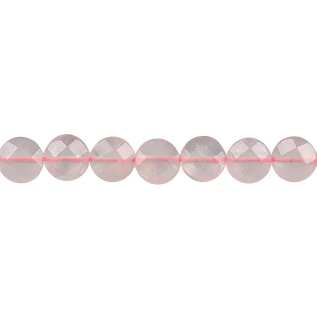 Strang Disc, Rosenquarz, facettiert, 10mm | GH Edelsteine, Heilsteine & Schmuck