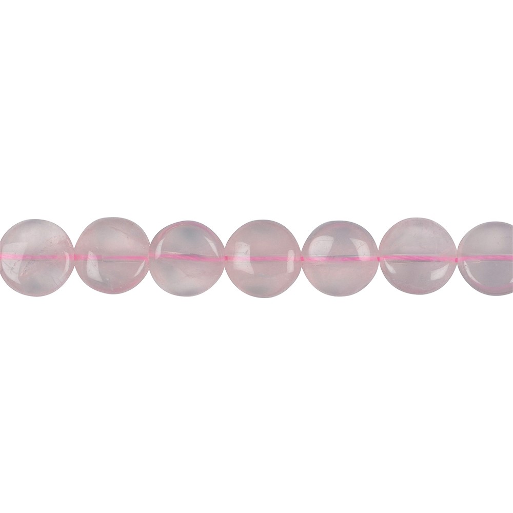 Coin strand, Rose Quartz, 10mm | minerals trade - gems, healing stones & jewelry