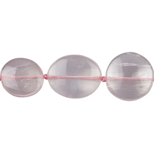 Strang Freeform flach, Rosenquarz extra, 18 - 22mm | Marco Schreier