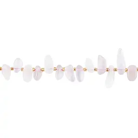 Tiras de pepitas "diente", Cuarzo rosa, 03-05 x 10-20mm | Marco Schreier