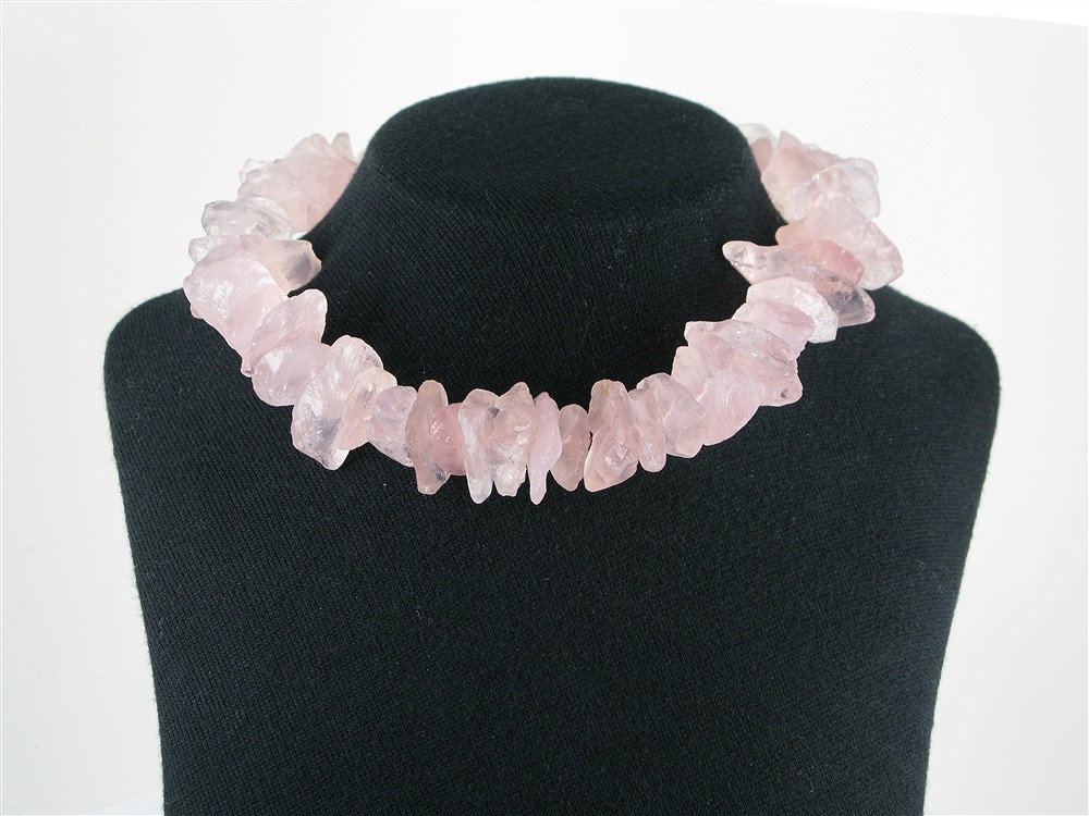 Filo di pepite, Quarzo rosa A, lucidato grezzo, 05-08 x 18-40 mm | Marco Schreier