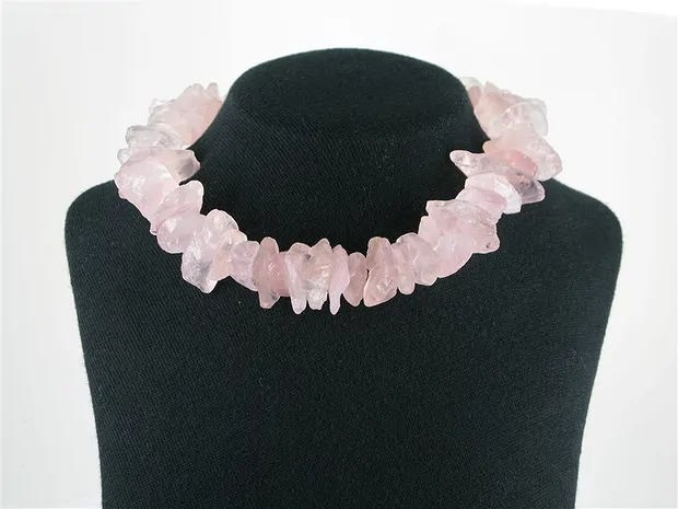 Filo di pepite, Quarzo rosa A, lucidato grezzo, 05-08 x 18-40 mm | Marco Schreier