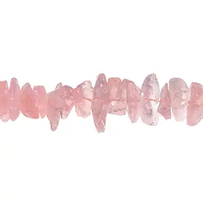 Tiras de pepitas, Cuarzo rosa A, pulido en bruto, 05-08 x 18-40mm | Marco Schreier