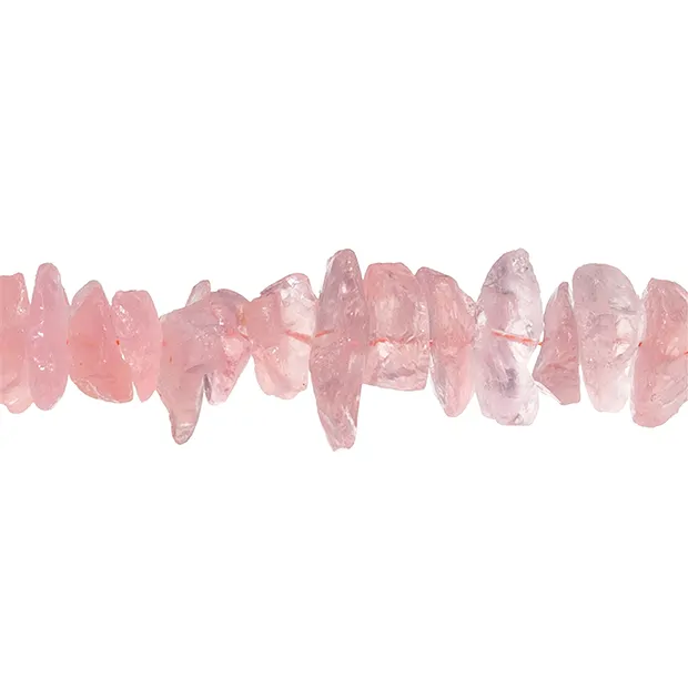 Tiras de pepitas, Cuarzo rosa A, pulido en bruto, 05-08 x 18-40mm | Marco Schreier