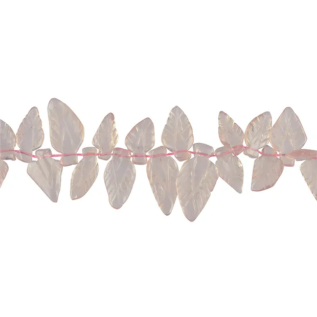 Leaf strand, Rose Quartz, approx. 14-16 x 24-30mm | Marco Schreier
