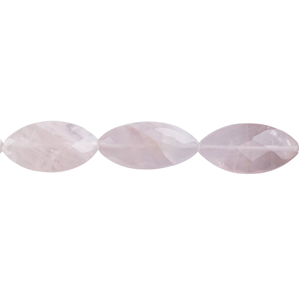 Marquise strand, Rose Quartz, faceted, 30 x 15mm | Marco Schreier