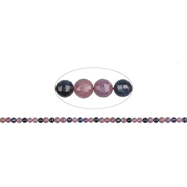 Strang Kugeln, Saphir/Rubin, facettiert, 05mm | Edelsteine, Heilsteine & Schmuck