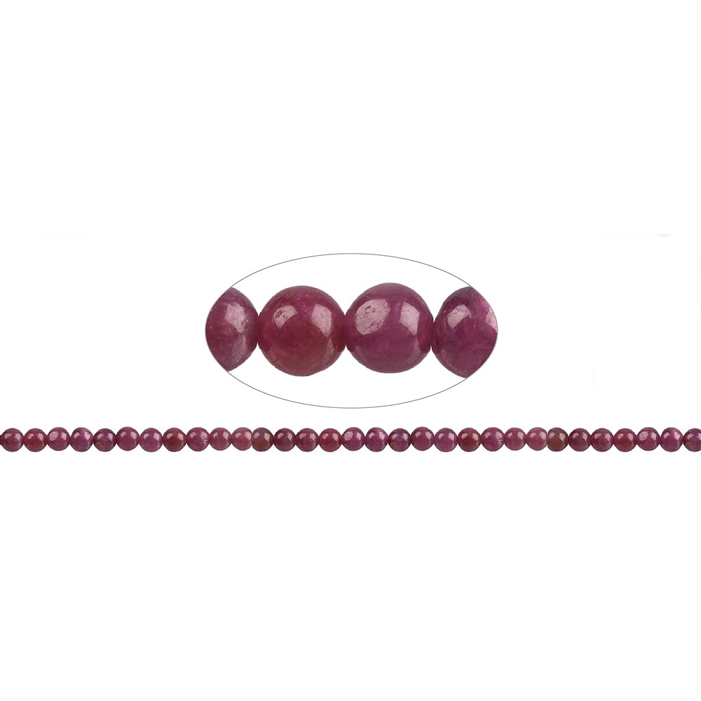 Strang Kugeln, Rubin, 07mm | Mineralienhandlung Edelsteine, Heilsteine & Schmuck