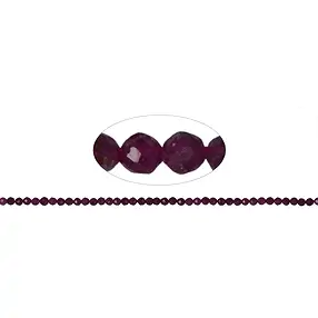 String Beads, Ruby, faceted 02mm (39cm) | wholesaler gems & healing stones